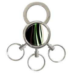 Colorful lines harmony 3-Ring Key Chains