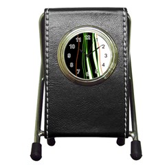 Colorful lines harmony Pen Holder Desk Clocks