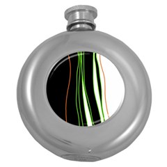 Colorful lines harmony Round Hip Flask (5 oz)