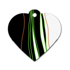 Colorful lines harmony Dog Tag Heart (One Side)