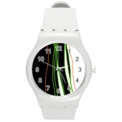 Colorful lines harmony Round Plastic Sport Watch (M)