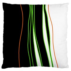 Colorful lines harmony Large Flano Cushion Case (One Side)