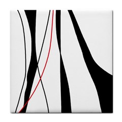 Red, White And Black Elegant Design Tile Coasters by Valentinaart