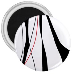 Red, White And Black Elegant Design 3  Magnets by Valentinaart