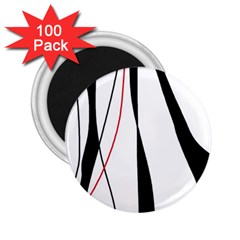 Red, White And Black Elegant Design 2 25  Magnets (100 Pack)  by Valentinaart