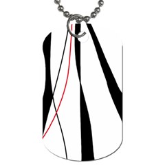 Red, White And Black Elegant Design Dog Tag (one Side) by Valentinaart