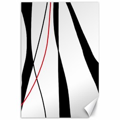 Red, White And Black Elegant Design Canvas 24  X 36  by Valentinaart