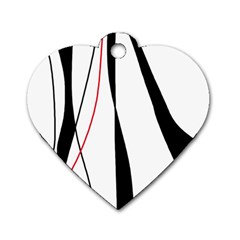 Red, White And Black Elegant Design Dog Tag Heart (one Side) by Valentinaart