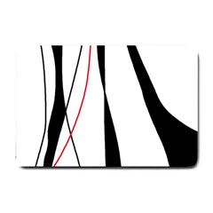 Red, White And Black Elegant Design Small Doormat  by Valentinaart