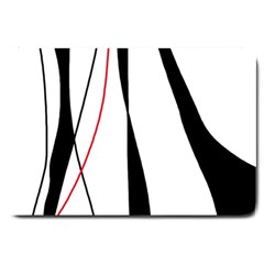 Red, White And Black Elegant Design Large Doormat  by Valentinaart