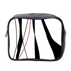 Red, White And Black Elegant Design Mini Toiletries Bag 2-side by Valentinaart