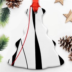 Red, White And Black Elegant Design Ornament (christmas Tree) by Valentinaart