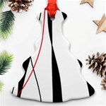 Red, white and black elegant design Christmas Tree Ornament (2 Sides) Front