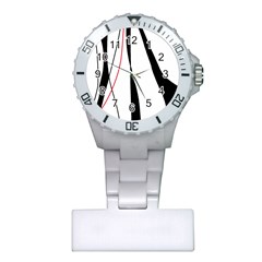 Red, White And Black Elegant Design Plastic Nurses Watch by Valentinaart