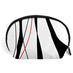 Red, White And Black Elegant Design Accessory Pouches (large)  by Valentinaart