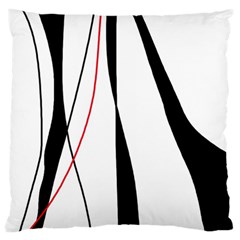 Red, White And Black Elegant Design Large Flano Cushion Case (two Sides) by Valentinaart