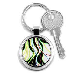 Colorful Lines - Abstract Art Key Chains (round)  by Valentinaart