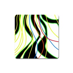 Colorful Lines - Abstract Art Square Magnet by Valentinaart