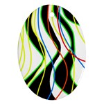 Colorful lines - abstract art Oval Ornament (Two Sides) Front