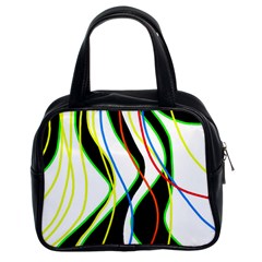 Colorful Lines - Abstract Art Classic Handbags (2 Sides) by Valentinaart