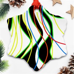 Colorful Lines - Abstract Art Snowflake Ornament (2-side) by Valentinaart