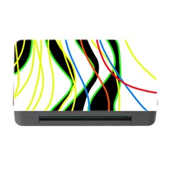 Colorful Lines - Abstract Art Memory Card Reader With Cf by Valentinaart