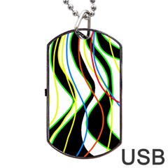 Colorful Lines - Abstract Art Dog Tag Usb Flash (one Side)