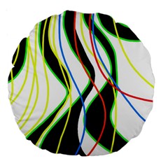 Colorful Lines - Abstract Art Large 18  Premium Flano Round Cushions by Valentinaart