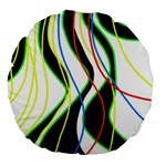 Colorful lines - abstract art Large 18  Premium Flano Round Cushions Back