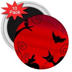 Halloween Landscape 3  Magnets (10 Pack)  by Valentinaart