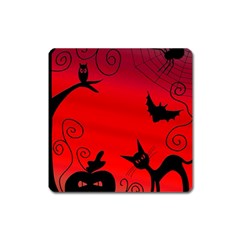 Halloween Landscape Square Magnet by Valentinaart