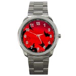 Halloween landscape Sport Metal Watch Front