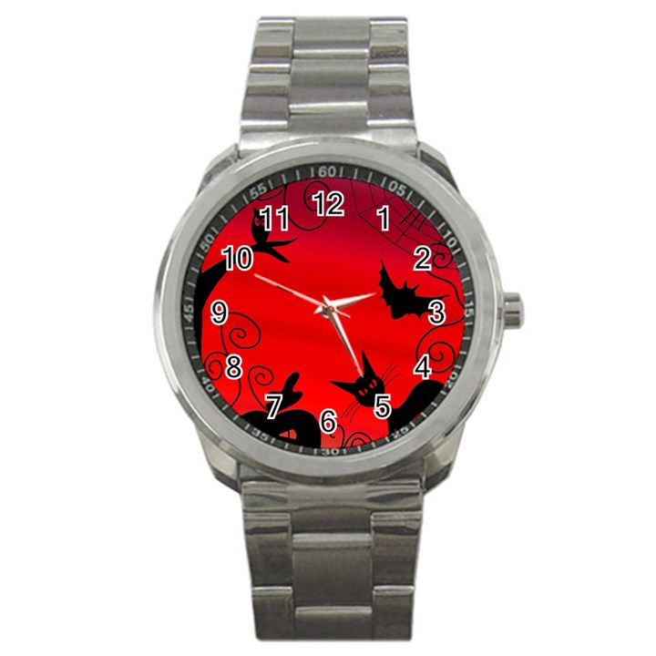 Halloween landscape Sport Metal Watch