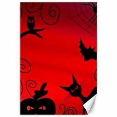 Halloween Landscape Canvas 12  X 18   by Valentinaart