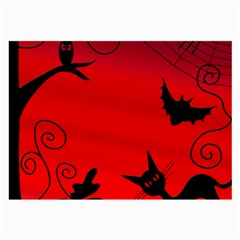 Halloween Landscape Large Glasses Cloth (2-side) by Valentinaart