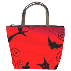 Halloween Landscape Bucket Bags by Valentinaart