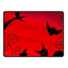 Halloween Landscape Fleece Blanket (small) by Valentinaart