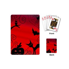 Halloween Landscape Playing Cards (mini)  by Valentinaart