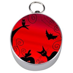 Halloween Landscape Silver Compasses by Valentinaart