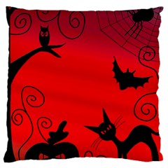 Halloween Landscape Large Flano Cushion Case (one Side) by Valentinaart