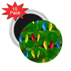 Parrots Flock 2 25  Magnets (10 Pack)  by Valentinaart