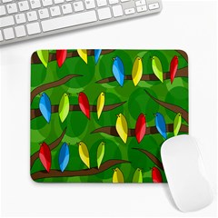 Parrots Flock Large Mousepads by Valentinaart