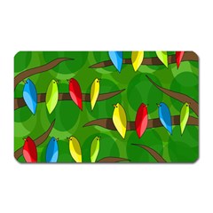 Parrots Flock Magnet (rectangular) by Valentinaart