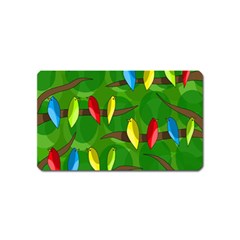 Parrots Flock Magnet (name Card) by Valentinaart