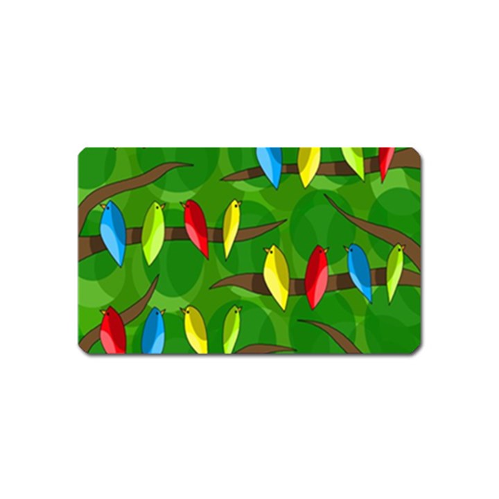 Parrots Flock Magnet (Name Card)