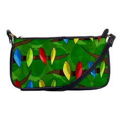 Parrots Flock Shoulder Clutch Bags by Valentinaart