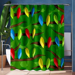 Parrots Flock Shower Curtain 60  X 72  (medium)  by Valentinaart