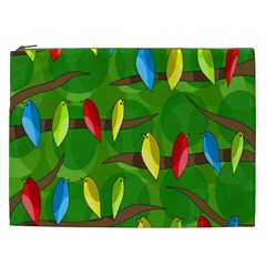 Parrots Flock Cosmetic Bag (xxl)  by Valentinaart