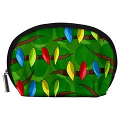 Parrots Flock Accessory Pouches (large)  by Valentinaart