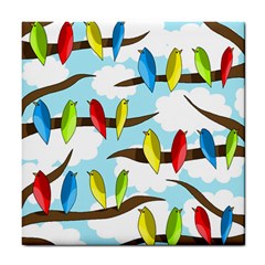 Parrots Flock Tile Coasters by Valentinaart